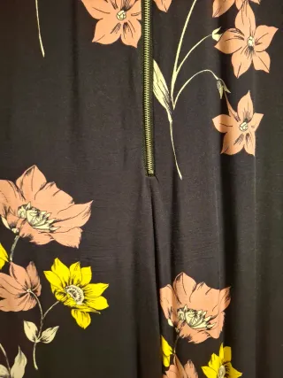 Mono azul flores Mango Talla L