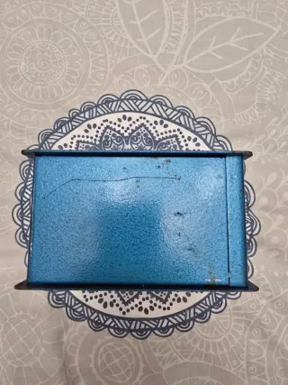 Caja Metálica Azul Vintage 15x20x9 cm