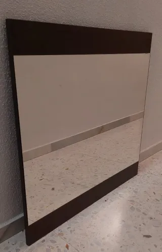 Espejo de baño madera y cristal