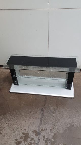 Mesa TV cristal y negro