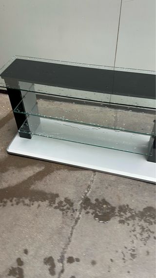 Mesa TV cristal y negro