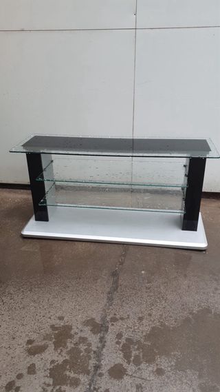 Mesa TV cristal y negro