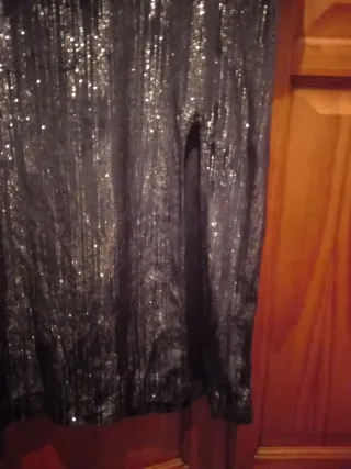 Vestido fiesta negro y plateado