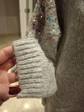 Jersey Tinttoreto gris lentejuelas Talla L