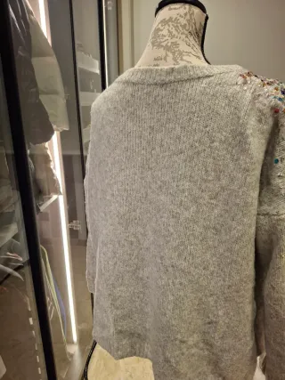 Jersey Tinttoreto gris lentejuelas Talla L