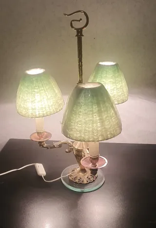 Lampada da tavolo oro e verde