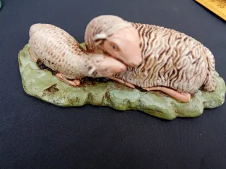 Pastore con pecore in gesso policromo