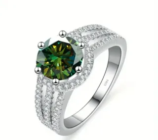 Anillo 2CT  Moissanita  Plata-Oro