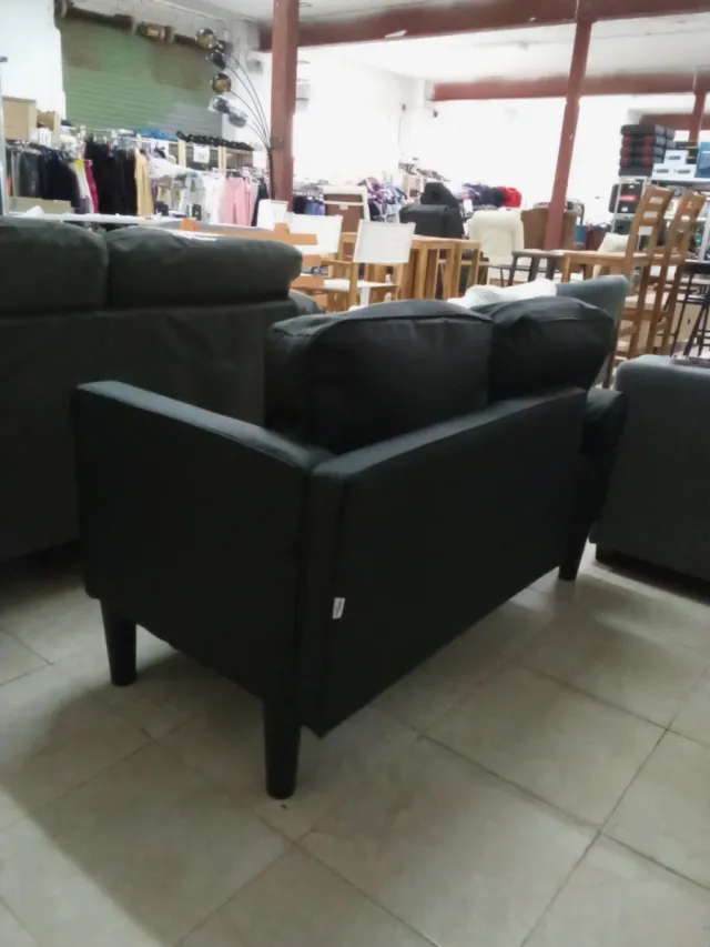 Mini sofá polipiel negro