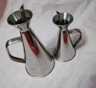 Set di 2 contenitori per olio antigoccia inossidabile