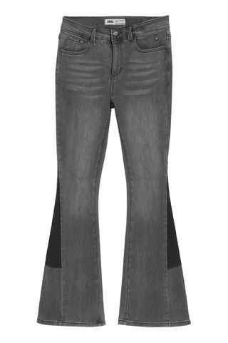 Pantalón vaquero gris estilo skinny flare