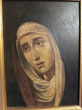Antiguo óleo Virgen Dolorosa