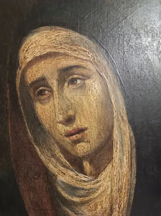 Antiguo óleo Virgen Dolorosa