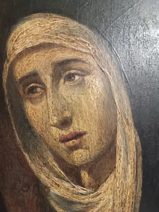 Antiguo óleo Virgen Dolorosa