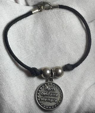Pulsera Plata Medalla Ángel Porfi Cuidame + Regalo