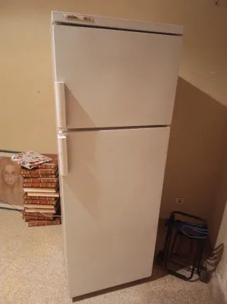 Nevera blanca con congelador