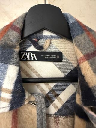 Sobrecamisa Zara cuadros Talla S