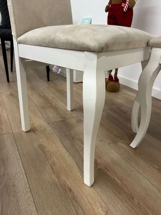Juego de 4 sillas de comedor beige