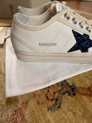 Golden Goose Sneakers Bianche Stella Blu