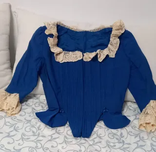 Corpiño de fallera azul con encaje