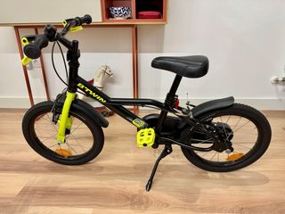 Bicicleta Btwin Niños Talla 16 Negra/Amarilla.