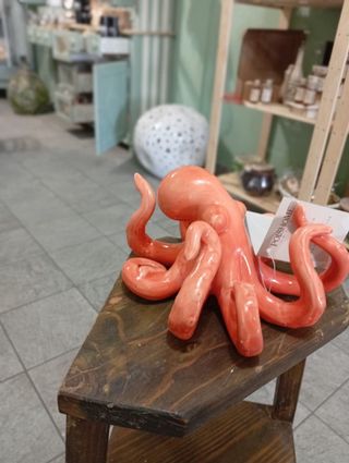 Polpo in ceramica arancione