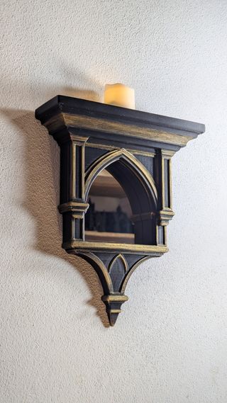 Prateleira de Parede Gótica com Espelho