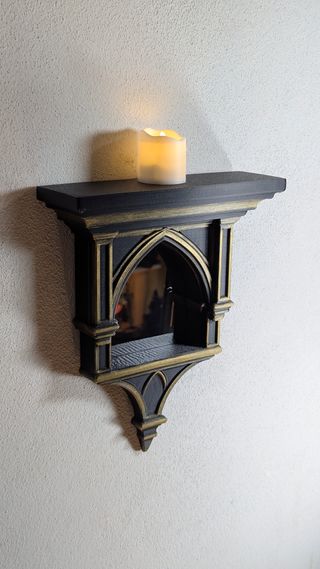 Prateleira de Parede Gótica com Espelho