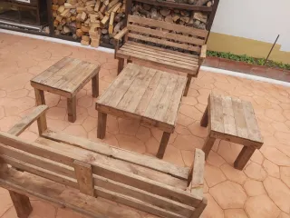 Conjunto Terraza Madera Palets Reciclada