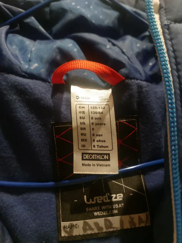 Abrigo de nieve azul 8/9 años