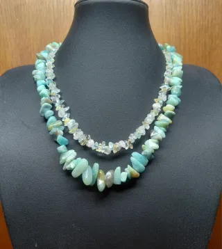 Collares piedras naturales y plata ley