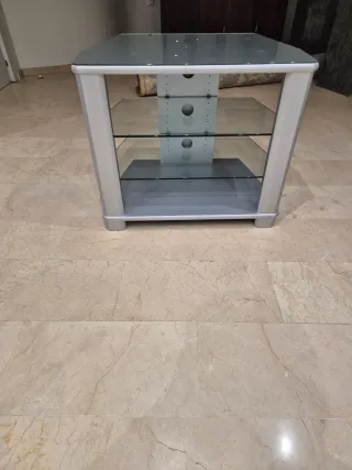 Mesa TV cristal y metal