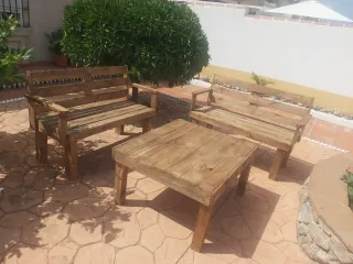 Conjunto Terraza Madera Palets Reciclada