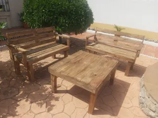 Conjunto Terraza Madera Palets Reciclada