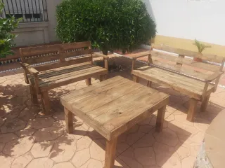Conjunto Terraza Madera Palets Reciclada