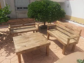 Conjunto Terraza Madera Palets Reciclada