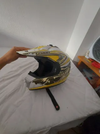 Casco de Motocross Amarillo y Negro