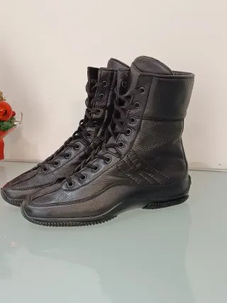 Hogan Stivaletti Pelle Nera Tg 36