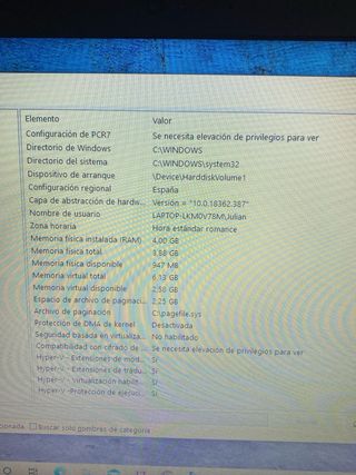 Portátil Lenovo Plata Seminuevo 15 pulgadas