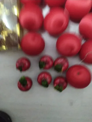 Lote Adornos Navideños Rojos y Dorados