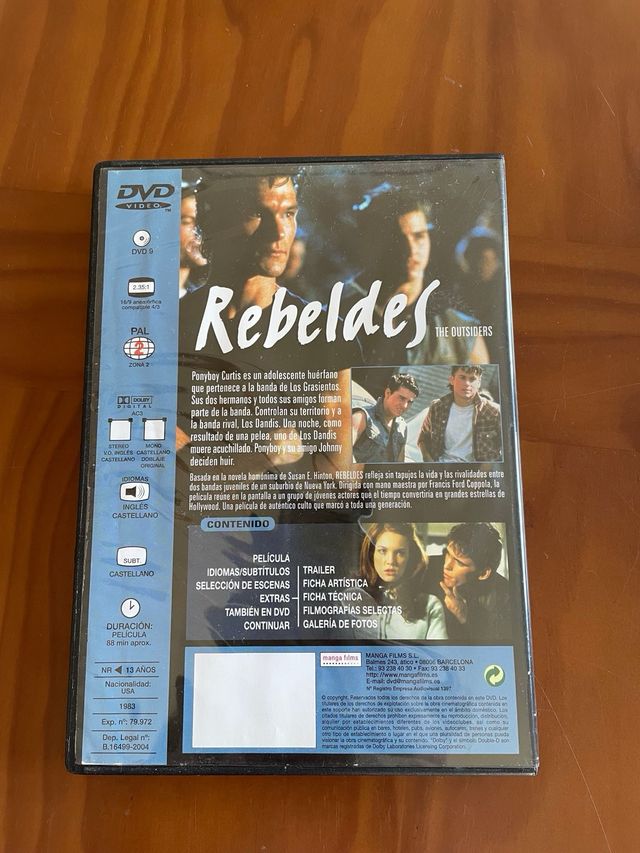DVD Rebeldes (The Outsiders) Francis Ford Coppola