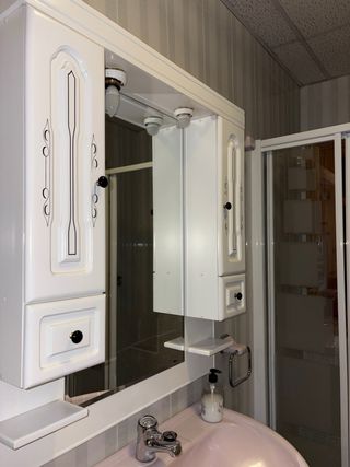 Inodoro Roca rosa y mueble baño