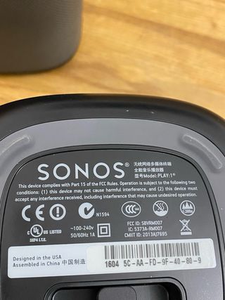 Altoparlanti Sonos Play 1 (Nero/Grigio)