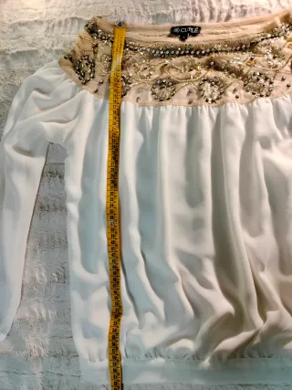 Camisa Cuplé blanca mujer pedrería