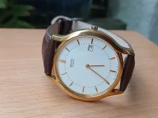 Reloj Seiko Cuarzo Dorado Correa Marrón
