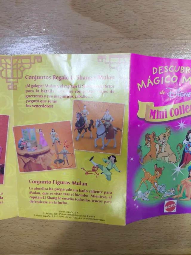 Catalogo mattel Disney antiguo