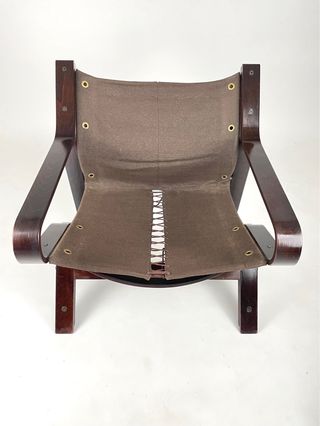 Sillón Nórdico Piel y Madera - Noruega 70s