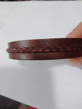 Pulsera de imitación cuero marrón