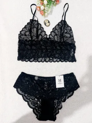 Set Lencería Leopardo Tres Piezas M