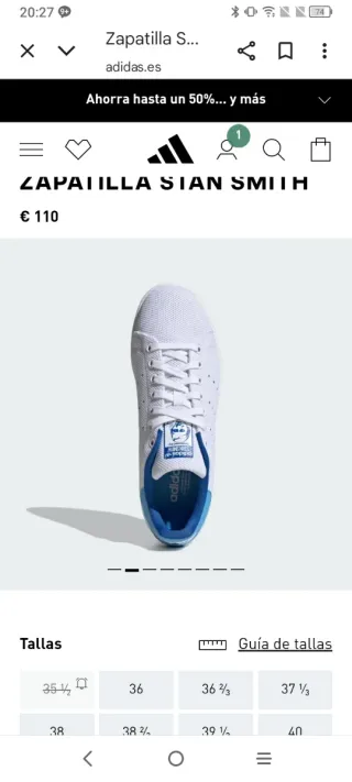 Zapatillas Adidas Stan Smith Blancas y Azules